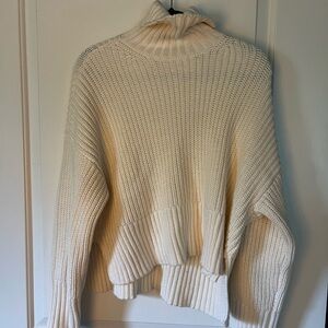 Madewell Cream Chunky Knit Turtleneck Sweater